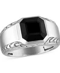 Bulova Men's Icon Black Onyx Sterling Silver Ring