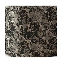 Canvas Pouf Ottoman with Floral Design – Decorative and Comfortable