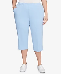 Ruby Rd. Plus Elastic Waist Pull-On French Terry Capri Pants