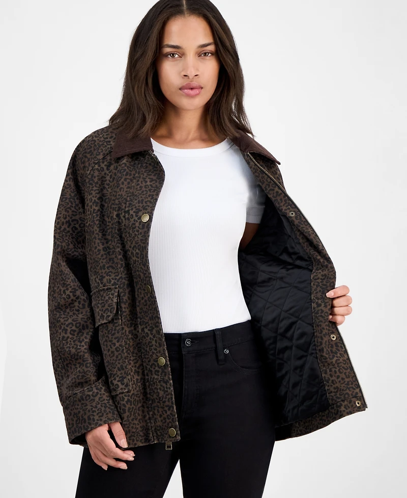 Bcbg Women's Corduroy-Collar Barn Jacket, Exclusively at Macy's