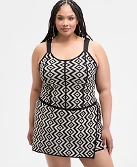 Nina Parker Trendy Plus Geo-Knit Tank