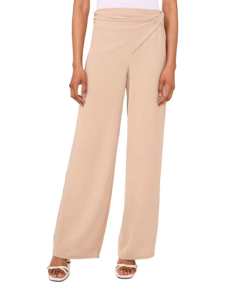 Sam & Jess Women's Pull-On Twist-Front Straight-Leg Pants