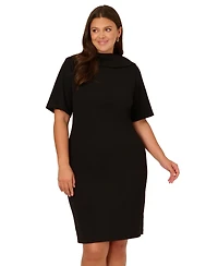 Adrianna Papell Plus Size Roll-Neck Sheath Dress