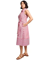 Jones New York Petite Striped Midi Shirtdress