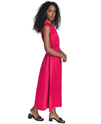 Calvin Klein Women's Cotton Drawstring Sleeveless Midi Dress