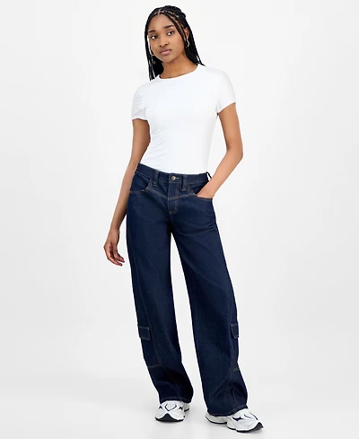 Celebrity Pink Juniors' Mid-Rise Baggy Cargo Jeans