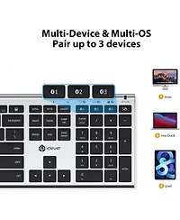 Bluetooth Keyboard and Mouse, Rechargeable Wireless Keyboard and Mouse Combo with Numeric Keypad, Ultra-Slim Full Size