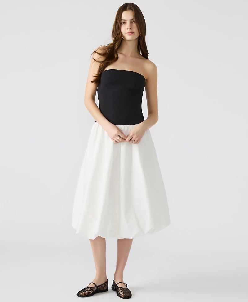 Steve Madden Women's Oliver Mixed-Media Bubble-Hem Dress