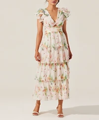 Astr the Label Women's Emporia Floral Print Tiered Maxi Dress