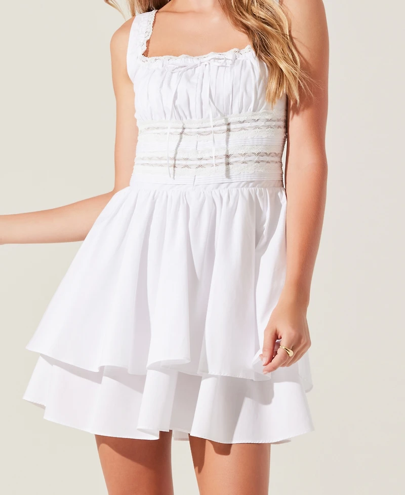 Astr the Label Women's Melaine Lace-Trim Fit & Flare Mini Dress