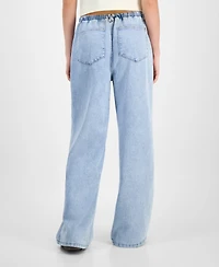 Vanilla Star Juniors' Drawstring Wide-Leg Jeans