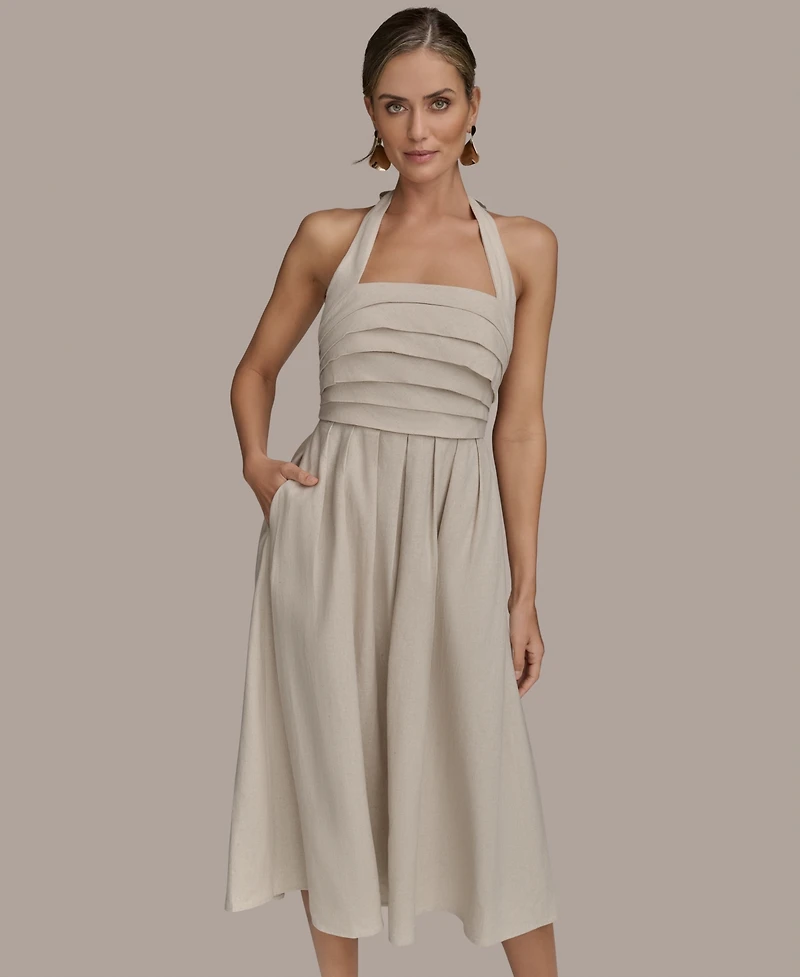 Donna Karan New York Women's Tie-Back Midi Dress