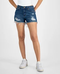 Indigo Rein Juniors' Frayed-Hem Destructed Shorts