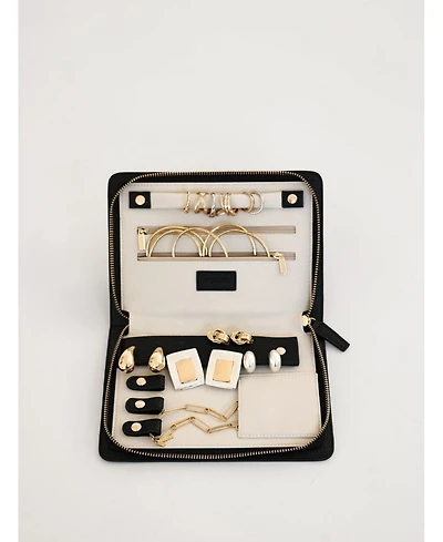 Augustnoa Travel Jewelry Organizer White