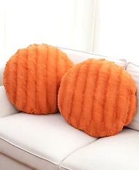 Cheer Collection Decorative Round Deccorative Pillow Set, 18" x 18"