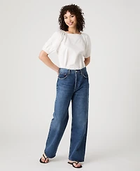 French Connection Women's Alexis Cotton Puff-Sleeve Top