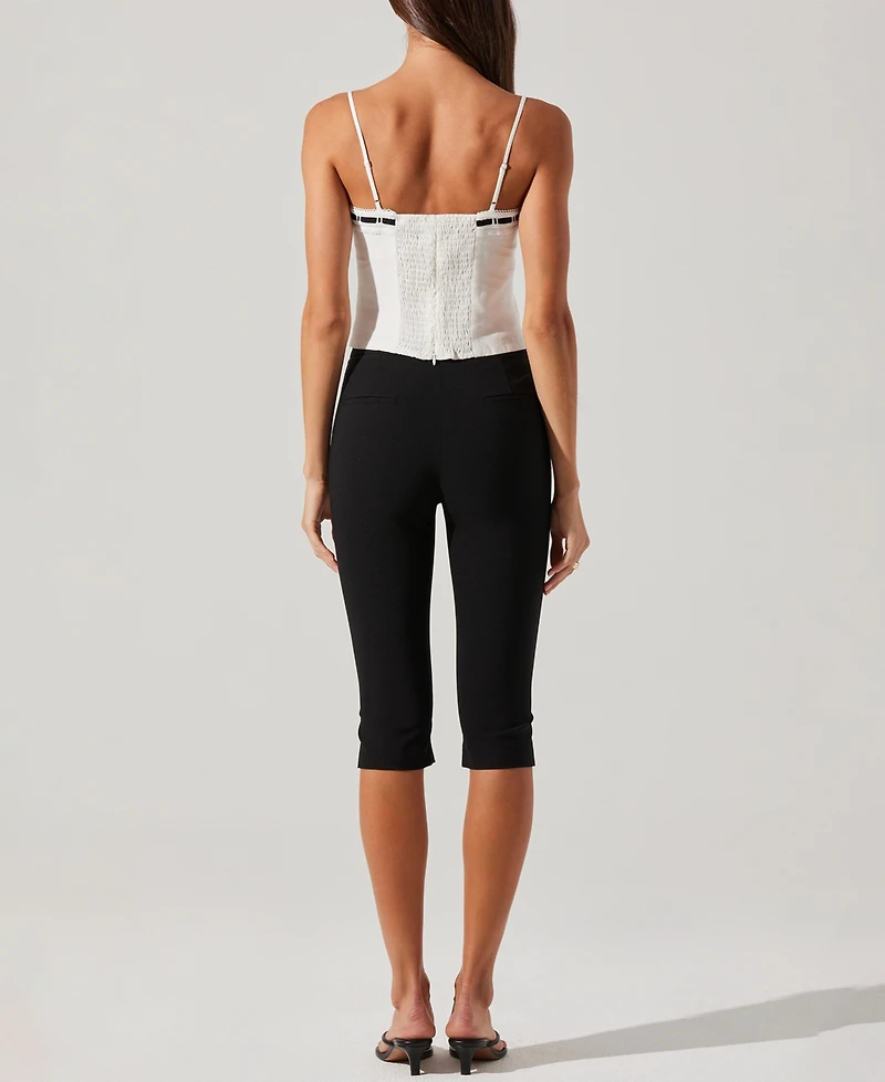 Astr the Label Women's Cardin High-Rise Capri Pants
