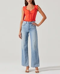 Astr the Label Women's Raelyn Ruffled Sweetheart Top