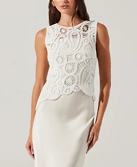 Astr the Label Women's Martina Crochet-Overlay Slip Dress