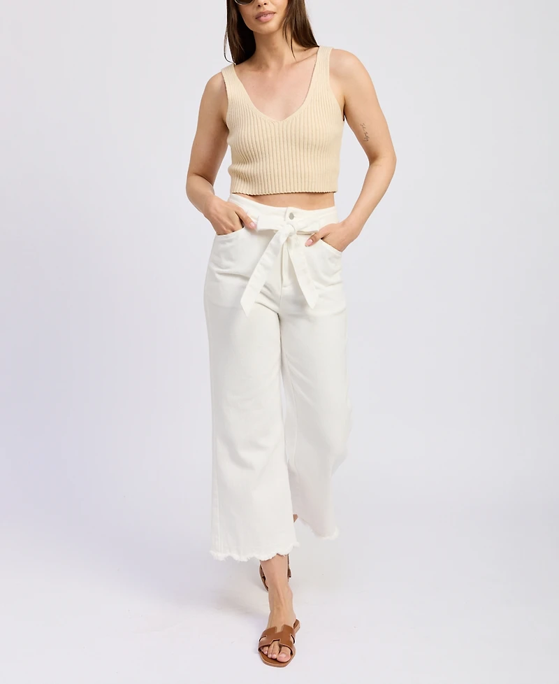 En Saison Women's Courtney Scallop-Hem Pants