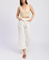 En Saison Women's Courtney Scallop-Hem Pants