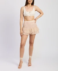 En Saison Women's Geraldine Ruffle-Trim Shorts