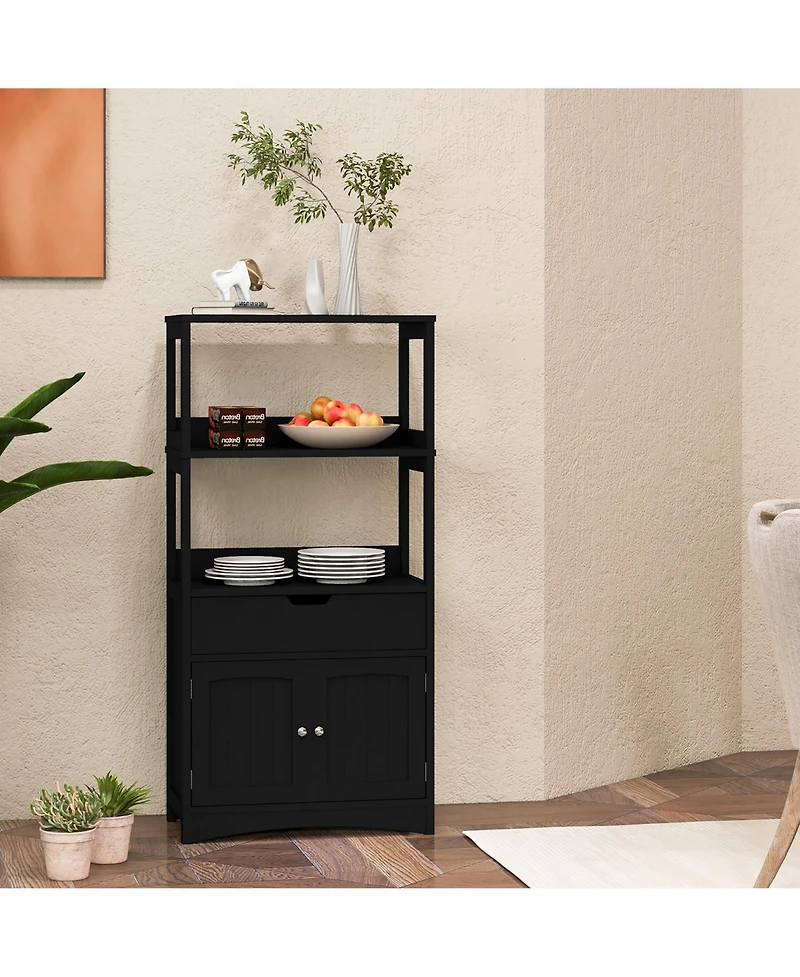 Gymax Bathroom Storage Cabinet w/Drawer Shelf Cupboard Floor