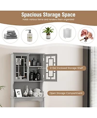 Gymax Bathroom Over The Toilet Space Saver Storage Cabinet Organizer Shelf