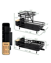 2-Tier Collapsible Dish Drainer Rack with Removable Drip Tray – Space-Saving Dish Drying Rack for Kitchen Organization