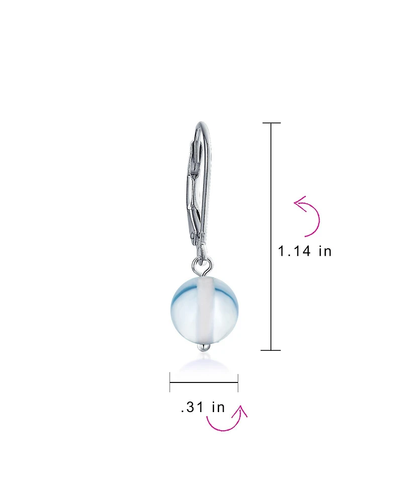 Bling Jewelry Sterling Silver Drop Earrings with 8MM Natural Balls and Lever Back