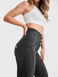 Freddy Women's High-Rise Sculpting Palazzo Flare Jeans