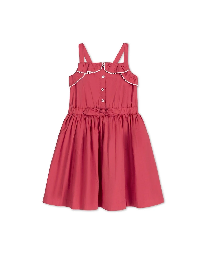Hope & Henry Toddler Girls Sleeveless Button Front Ruffle Sundress