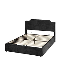 Stuart Hydraulic Lift Up Storage Upholstered Platform Bed