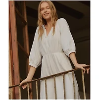 Pact Women's Organic Cotton Coastal Double Gauze Peasant Dress
