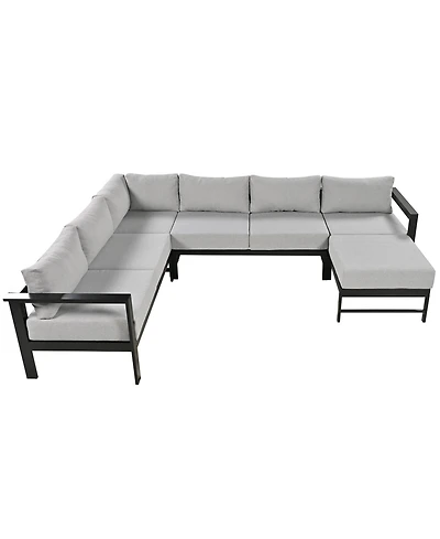 Mondawe U-shaped multi-person outdoor sofa set, suitable for gardens, backyards, and balconies
