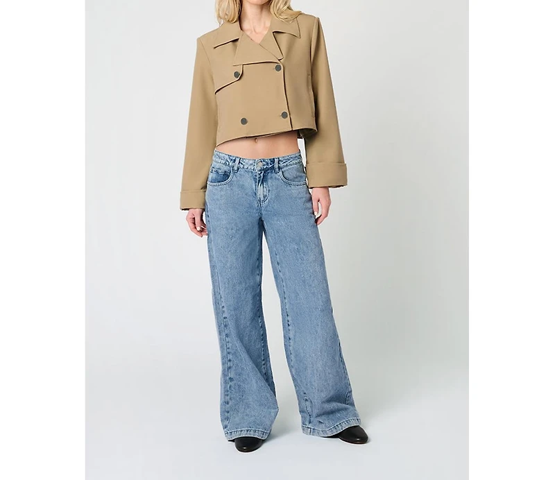 WeWoreWhat Women's Cropped Trench Coat