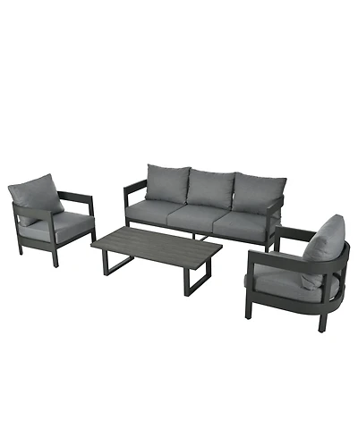 Mondawe High-Quality Outdoor Seating Set with Thick Cushions for Ultimate Comfort