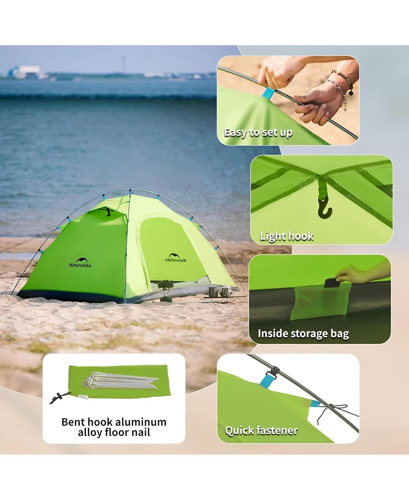 Naturehike Camping Tent 2 Persons in 4 Seasons, Ultralight Tents Backpacking Tents backpacking Tents, Anti-uv Family Tents for Outdoor