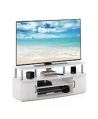 Furinno Modern Tv Stand Media Entertainment Center for Tv's up To 55" w/2-Door Storage Cabinet,White Oak