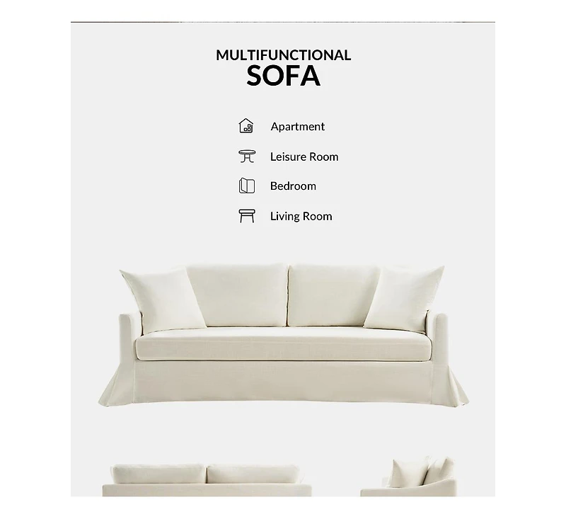 Farmhouse Patrice 80.7" Slipcovered Sofa