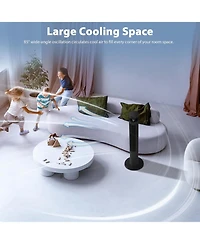 Antarctic Star Tower Fan Portable Electric Oscillating Quiet Cooling Remote Control Standing Bladeless Floor Fans 3 Speeds Wind Modes Timer Bedroo