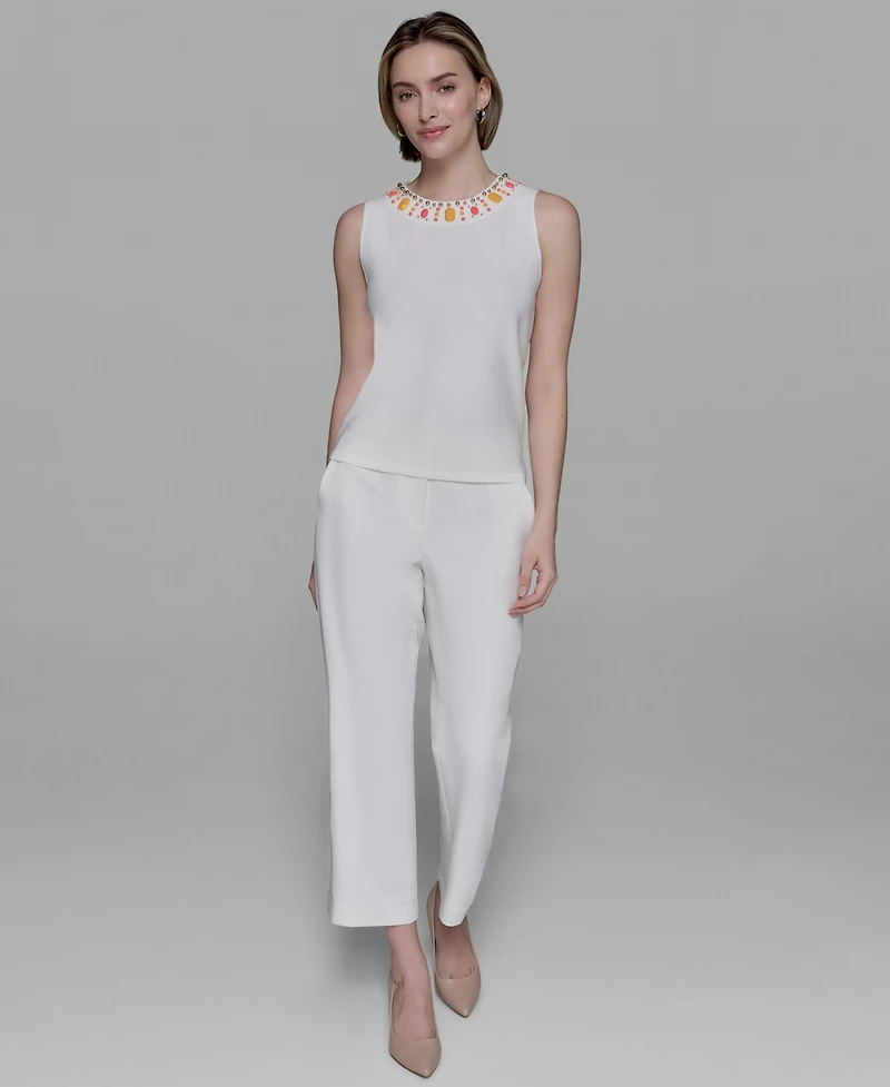 Karl Lagerfeld Paris Women's Embellished Sleeveless Top