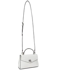 Lauren Ralph Lauren Farrah Small Crocodile-Embossed Leather Satchel