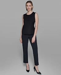 Karl Lagerfeld Paris Women's Braided-Trim Sleeveless Top