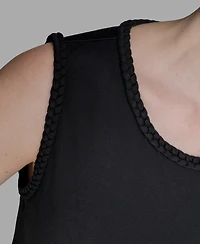 Karl Lagerfeld Paris Women's Braided-Trim Sleeveless Top