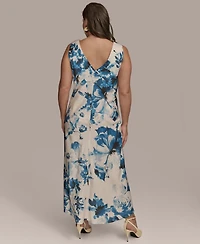 Donna Karan New York Plus V-Neck High-Low Dress