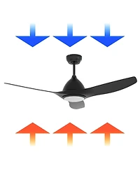 All Seasons 52" Ceiling Fan with Light, Quiet, Alexa/Google, 3 Color Led Lights