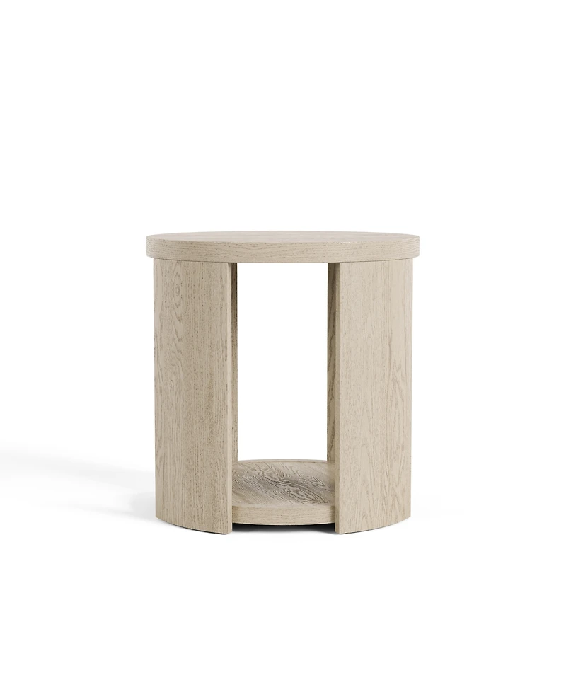 Furniture of America 24" Oak Wood Rosin Round End Table