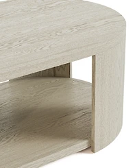 Furniture of America 18" Oak Rubberwood Rosin Oval Modern Coffee Table