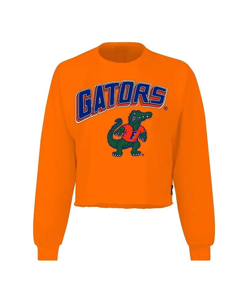 Spirit Jersey Women's Orange Florida Gators Slouchy Cropped Long Sleeve T-Shirt